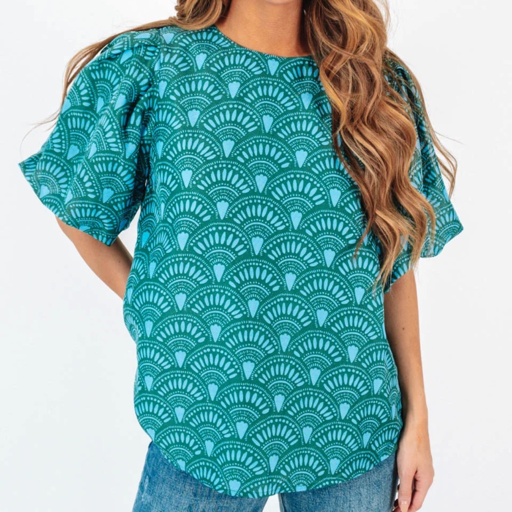 [J. Marie] Norah Printed Crew Neck Top